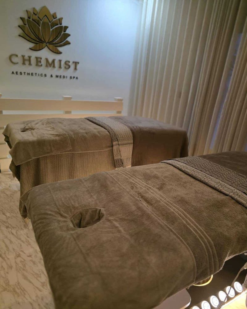 Spa treatment room at Chemist Aesthetics & Medi Spa in Prescot, Liverpool